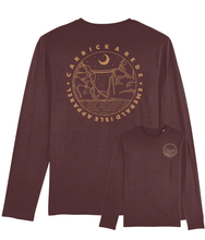 Load image into Gallery viewer, Burgundy Carrick-A-Rede Shuffler Long Sleeve T-Shirt
